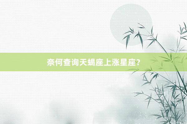 奈何查询天蝎座上涨星座？