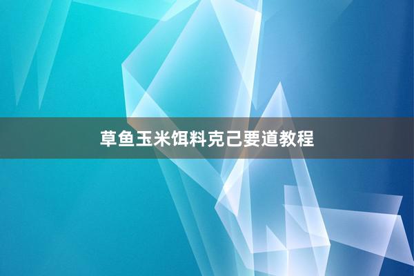 草鱼玉米饵料克己要道教程